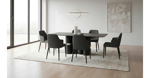 ESSTISCH 200/100/76 cm Nachbildung  Keramik, Holzwerkstoff rechteckig Dunkelgrau  - Dunkelgrau, Design, Keramik/Holzwerkstoff (200/100/76cm) - Belluti