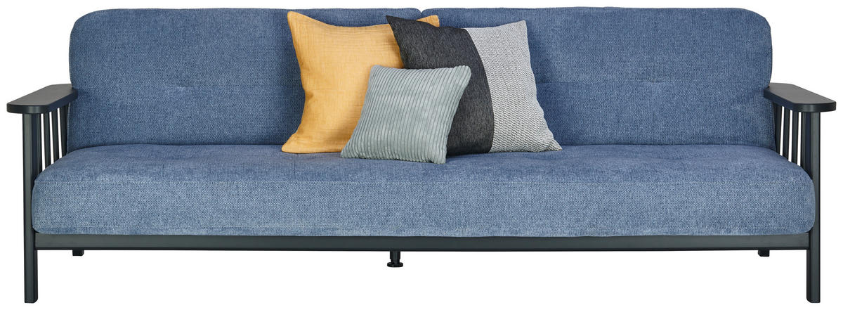SCHLAFSOFA  in Flachgewebe Blau  - Blau/Anthrazit, MODERN, Holz/Textil (232/79/97cm) - Niels Andersson