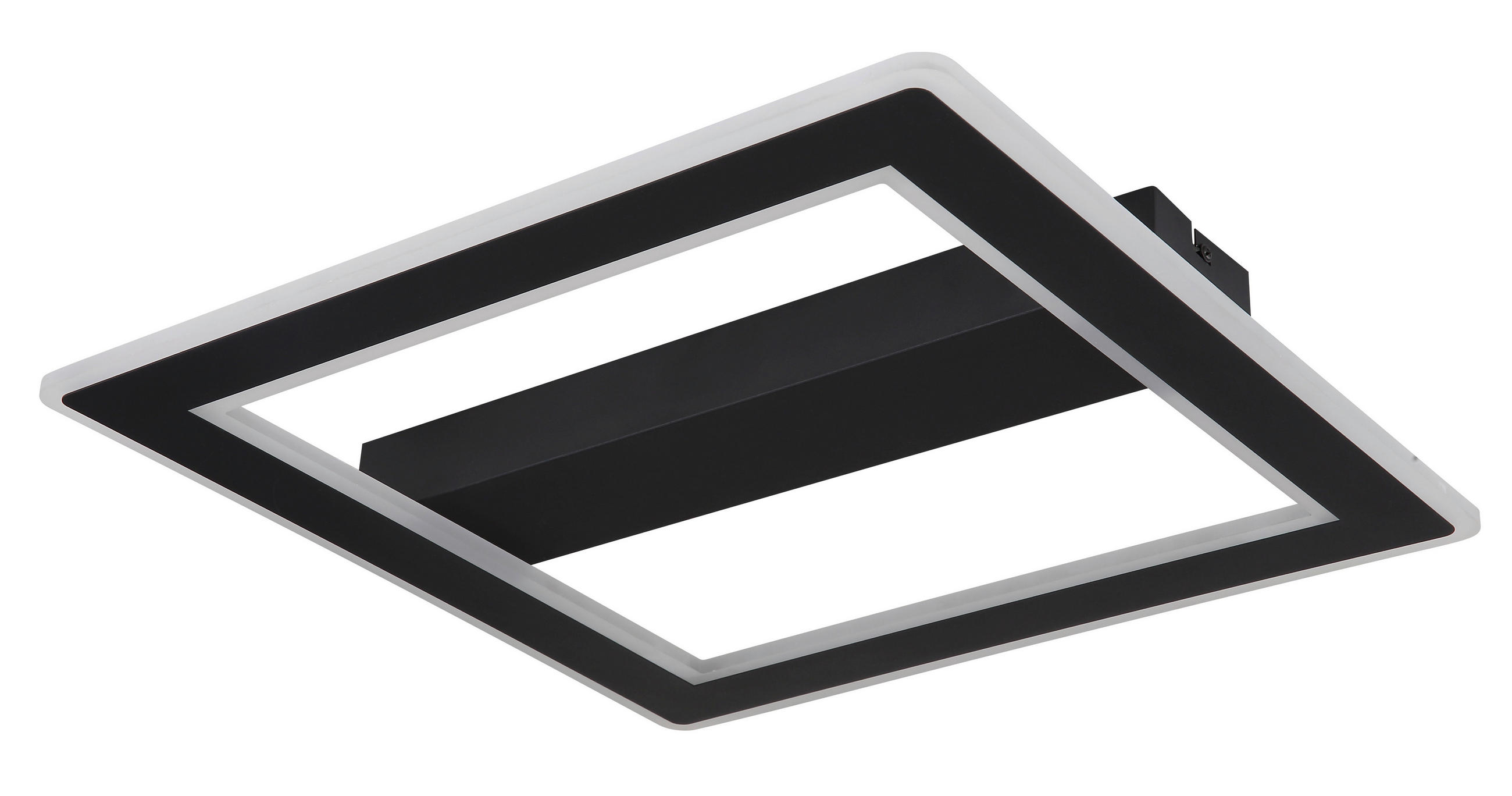 LED-DECKENLEUCHTE 45/45/5 cm   - Opal/Schwarz, Design, Kunststoff/Metall (45/45/5cm) - Globo