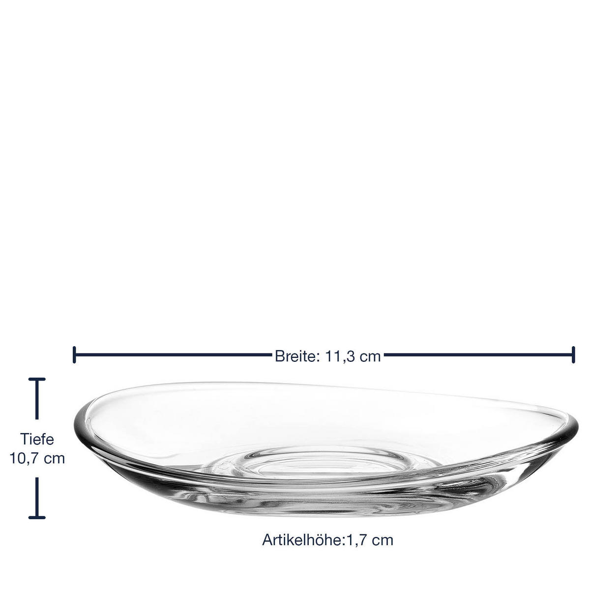 UNTERTASSENSET Napoli    - Klar, KONVENTIONELL, Glas (11cm) - Leonardo