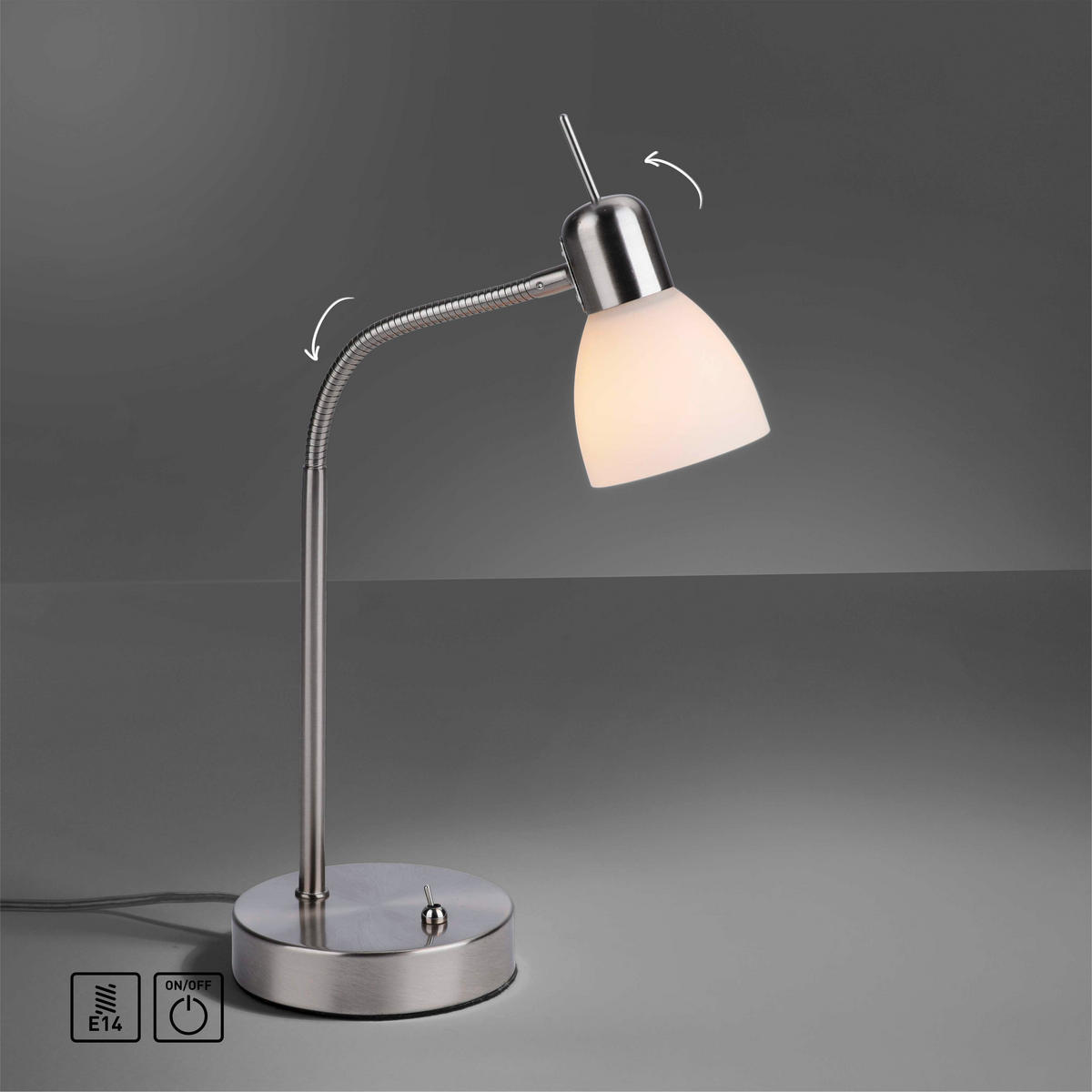 STONA LAMPA - boja nerđajućeg čelika, Osnovno, staklo/metal (25/25/47cm)