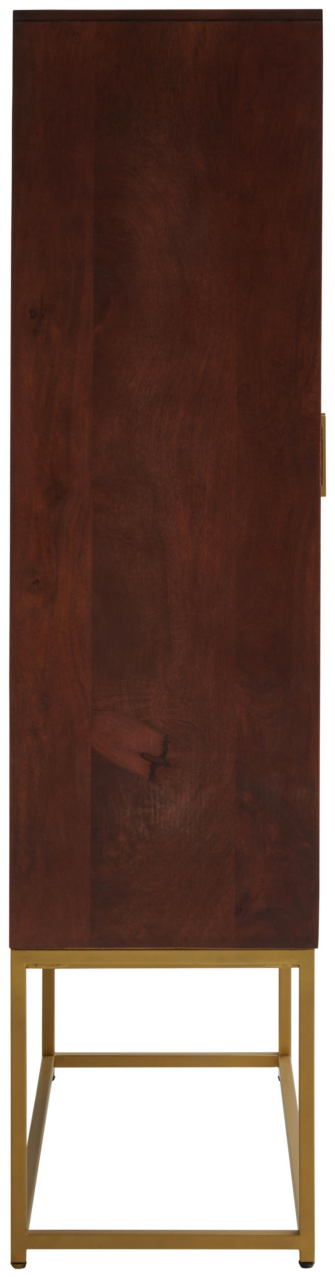 HIGHBOARD  in 90/160/40 cm  - Goldfarben/Walnussfarben, Design, Holz/Metall (90/160/40cm) - MID.YOU