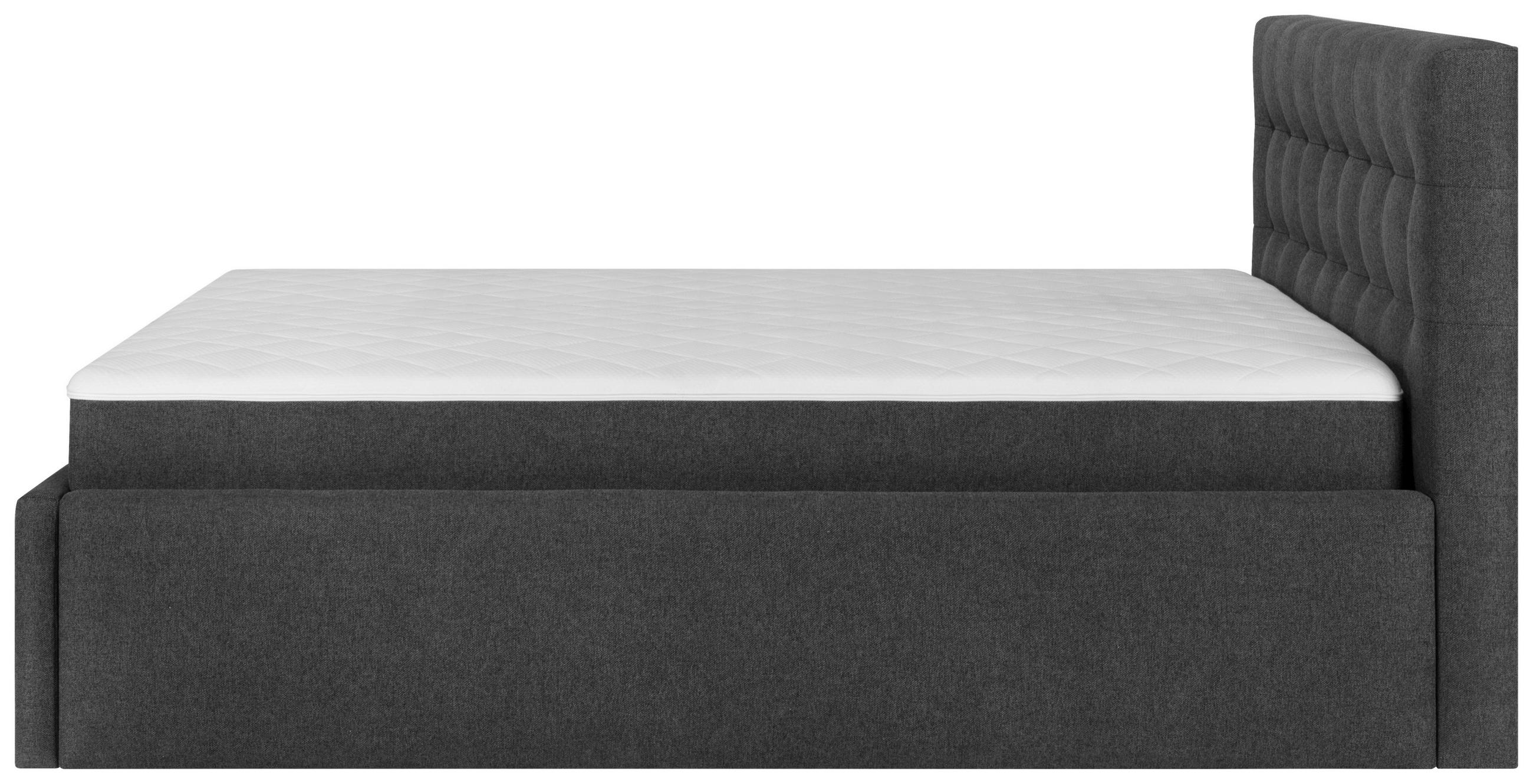 BOXBETT 180/200 cm  in Anthrazit  - Anthrazit/Schwarz, MODERN, Textil (180/200cm) - Livetastic