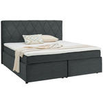 BOXSPRINGBETT 180/200 cm  in Dunkelgrau  - Dunkelgrau/Schwarz, Design, Kunststoff/Textil (180/200cm) - Xora