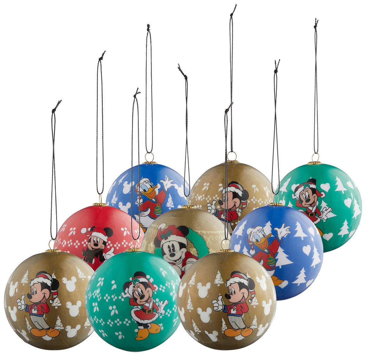 CHRISTBAUMKUGEL-SET 9-teilig Mickey and friends  - Blau/Rot, Trend, Kunststoff (7.5/7.5/7.5cm) - Disney
