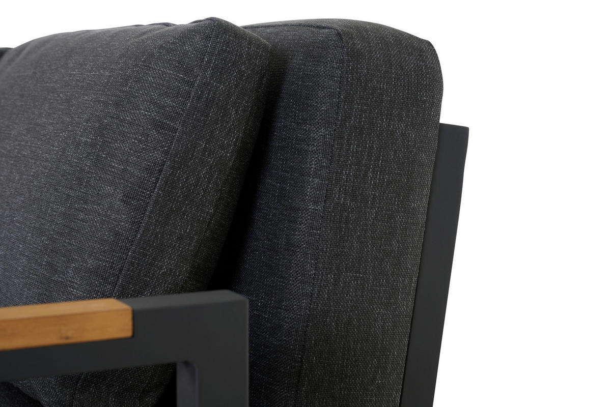 LOUNGESOFA  - Anthrazit, Basics, Holz/Textil (219/81/91cm) - Siena Garden