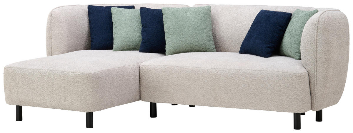 ECKSOFA Uma Beige Chenille  - Beige/Schwarz, Design, Holz/Textil (148/236cm) - Lomoco