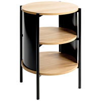 BEISTELLTISCH in Metall, Holzwerkstoff 44/44/60 cm  - Eichefarben/Schwarz, Trend, Holzwerkstoff/Metall (44/44/60cm)