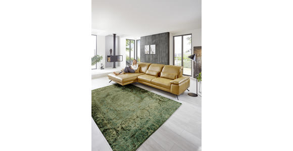 ECKSOFA in Echtleder Hellbraun 328/193 cm - Hellbraun/Schwarz, Design, Leder/Metall (328/193cm) - Dieter Knoll