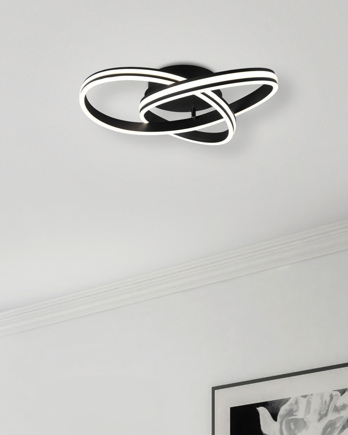 LED-TAKLAMPA Nuria 59/14 cm  - svart, Basics, metall (59/14cm) - Trio Leuchten