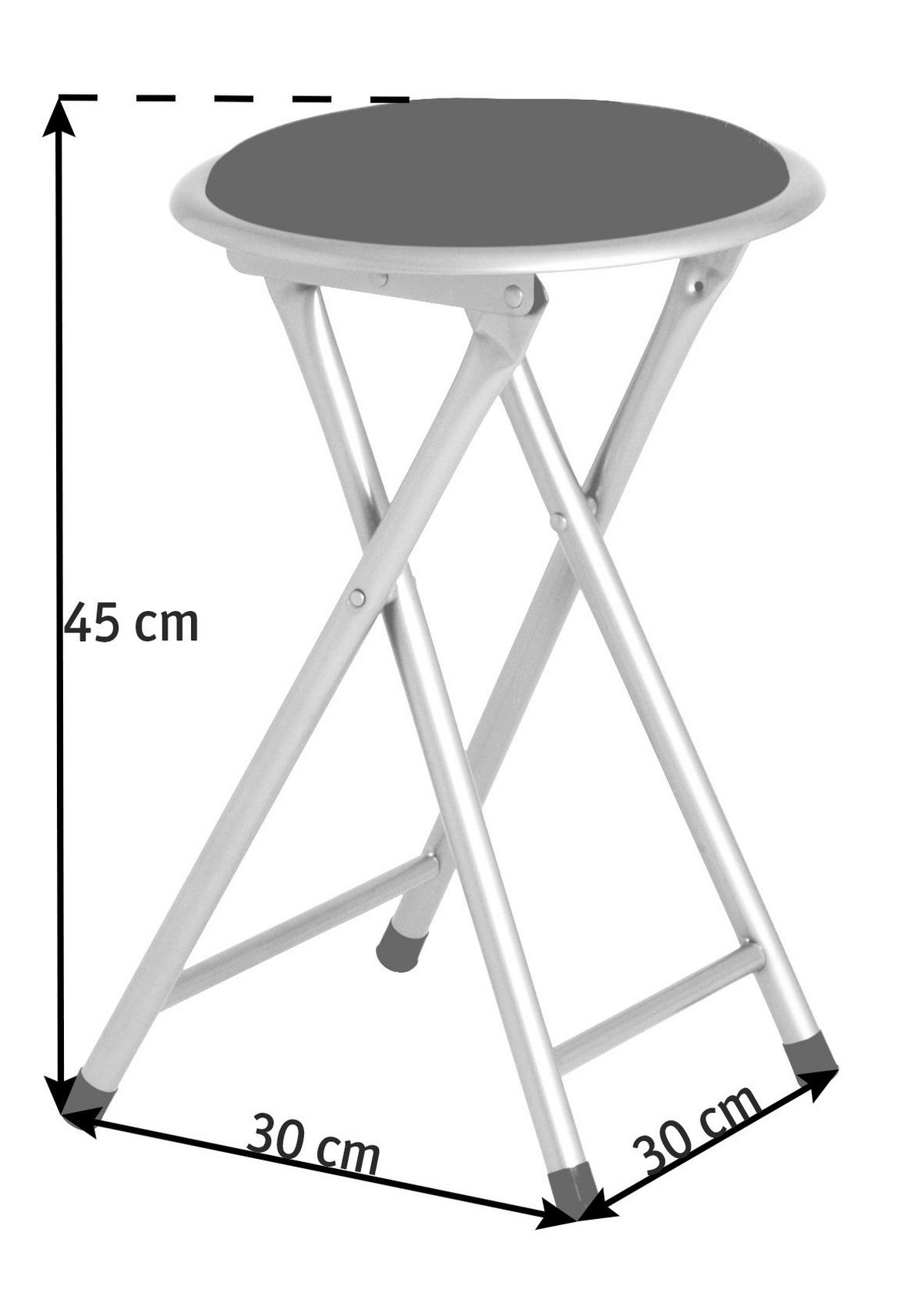 SKLOPIVA HOKLICA  crna, boja aluminijuma  - boja aluminijuma/crna, Dizajnerski, metal/tekstil (30/45/30cm) - Carryhome