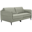 3-SITZER-SOFA in Leder Hellgrau  - Hellgrau/Schwarz, Design, Leder/Metall (190/84/99cm) - Dieter Knoll