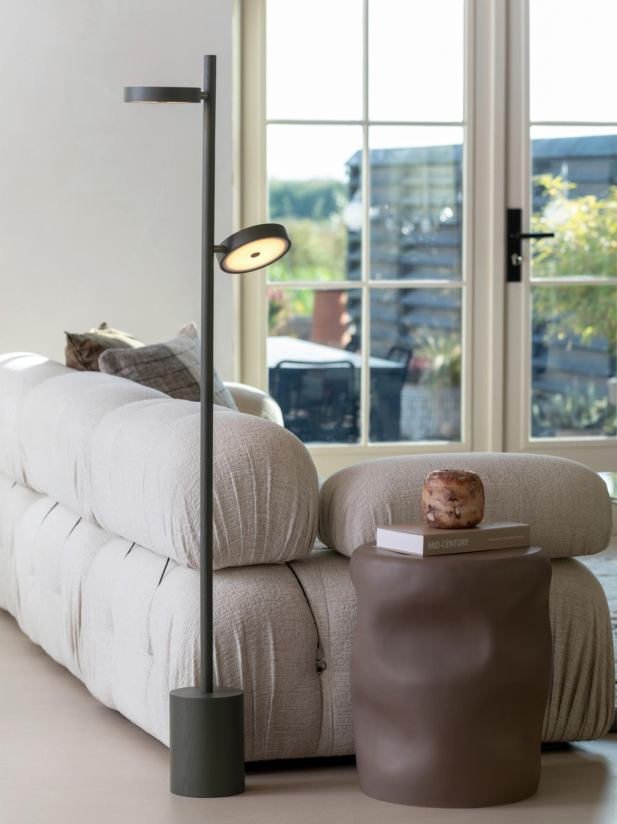 STEHLEUCHTE 40/146 cm    - Dunkelgrün/Weiß, Trend, Holz (40/146cm) - Good & Mojo