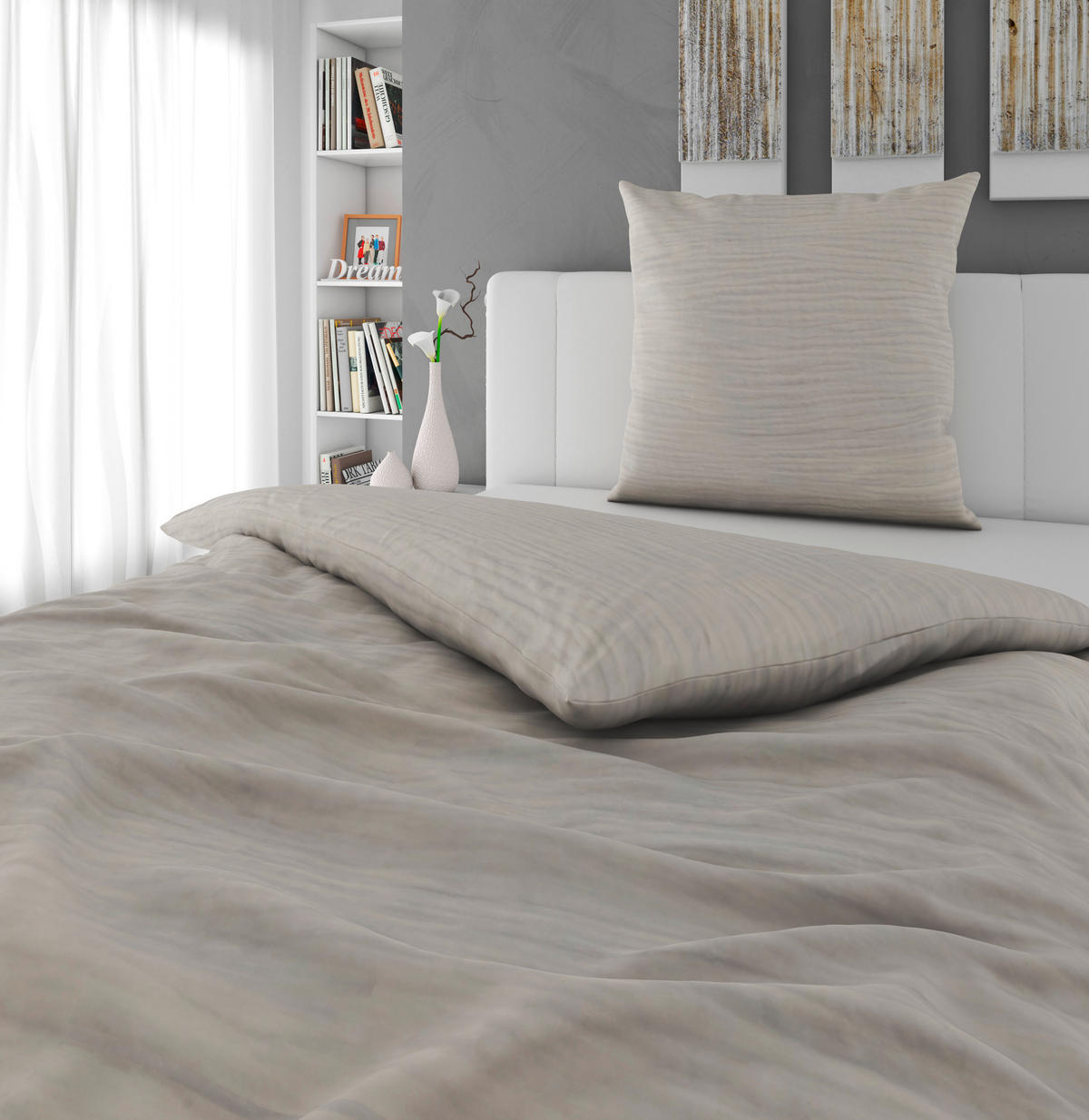 BETTWÄSCHE Musselin 155/220 cm  - Creme, Textil (155/220cm) - Novel