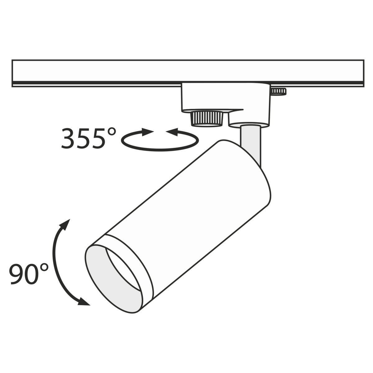SCHIENENSYSTEM-STRAHLER - Weiss, Basics, Metall (6/21/13cm) - MAYTONI