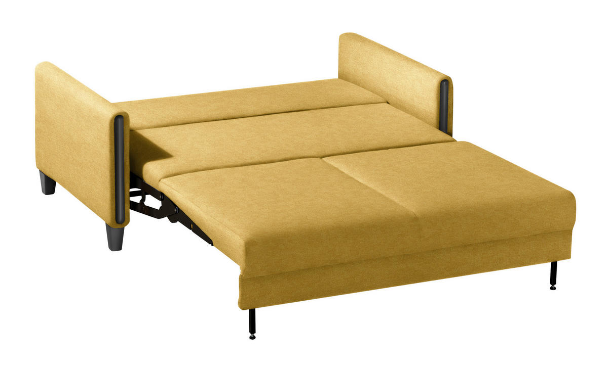 SCHLAFSOFA in Holz, Textil Schwarz, Currygelb  - Currygelb/Schwarz, Design, Holz/Textil (174/88/104cm) - Niels Andersson