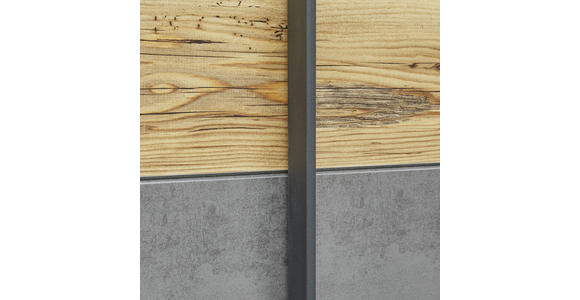 Schiebetürenschrank 270cm Alicante, Alpinlook/Betonoxid - Fichtefarben/Grau, MODERN, Holzwerkstoff (270/210/60cm) - Luca Bessoni