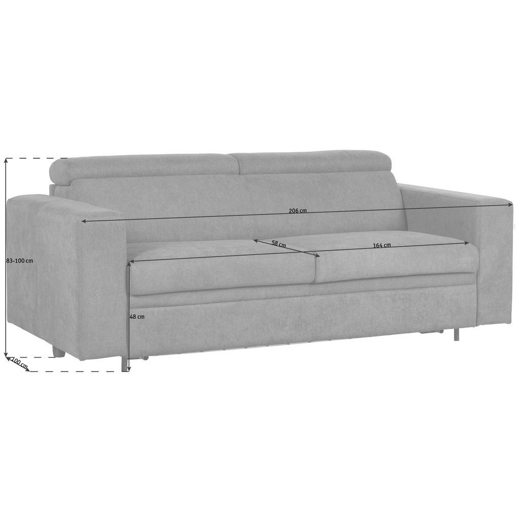 Thumbnail - Livetastic Schlafsofa, Hellbraun, Textil, Uni, 3-Sitzer, 206x83x100 cm, Rücken echt, Kinder- & Jugendzimmer, Jugendmöbel...