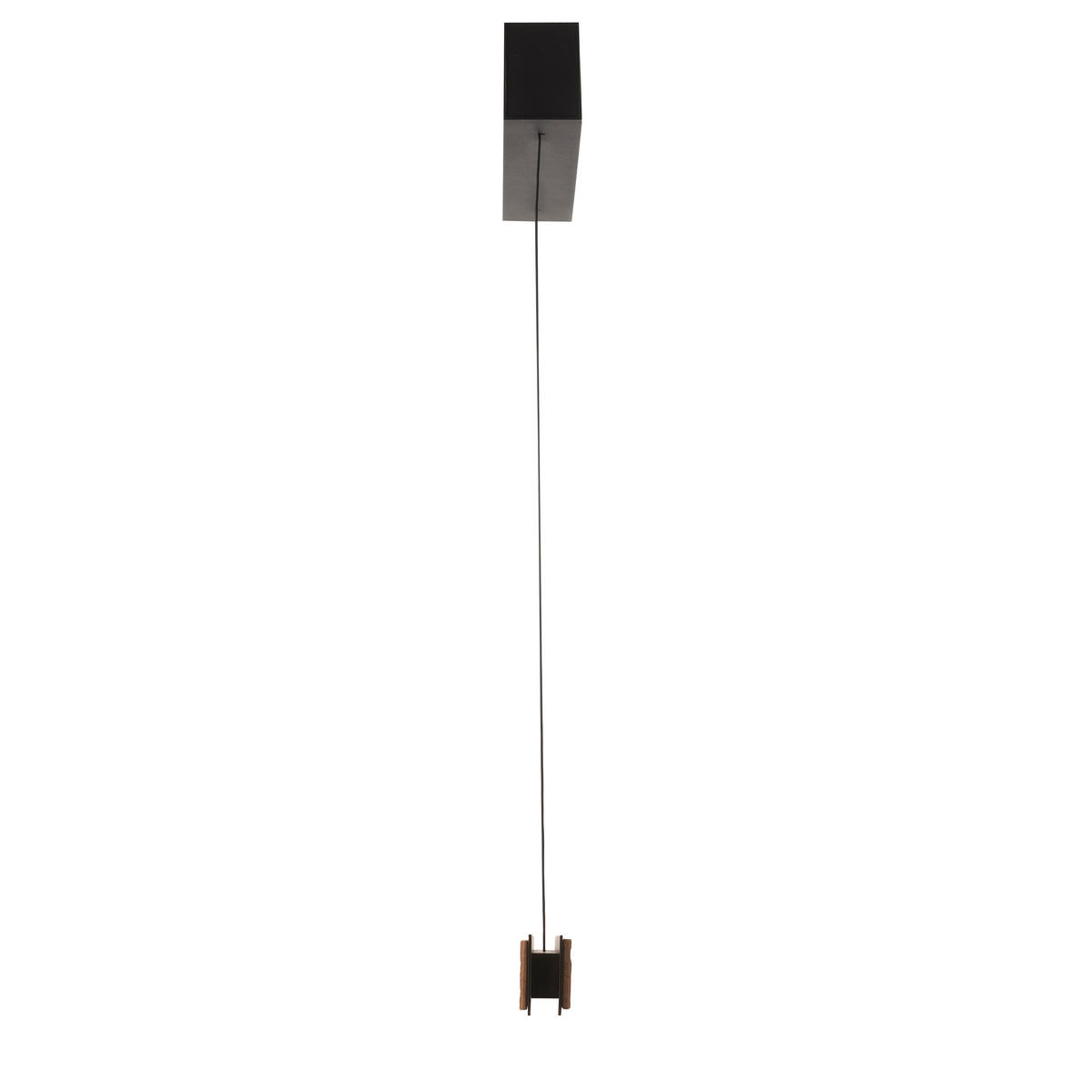 LED-HÄNGELEUCHTE Form 143/180/5,5 cm  - Eichefarben/Schwarz, Natur, Holz/Metall (143/180/5,5cm) - Grossmann