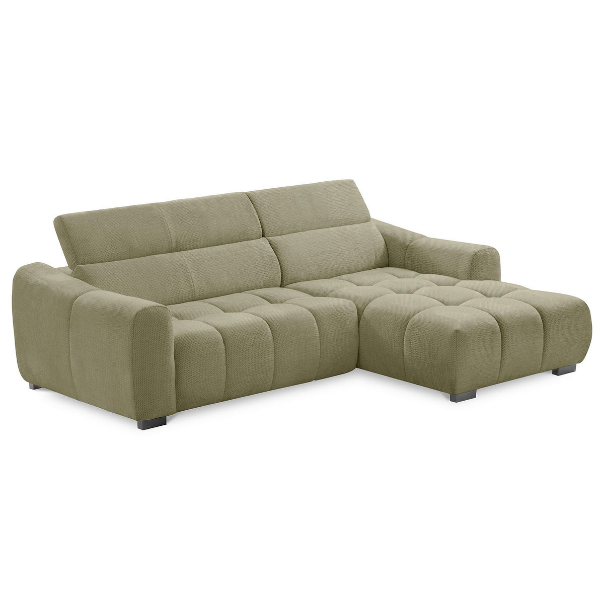 ECKSOFA  Webstoff Grün  - Schwarz/Grün, Design, Kunststoff/Textil (274/177cm) - Livetastic