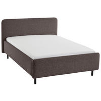 POLSTERBETT 140/200 cm  Anthrazit, Silberfarben  - Anthrazit/Silberfarben, Design, Textil/Metall (140/200cm) - Xora