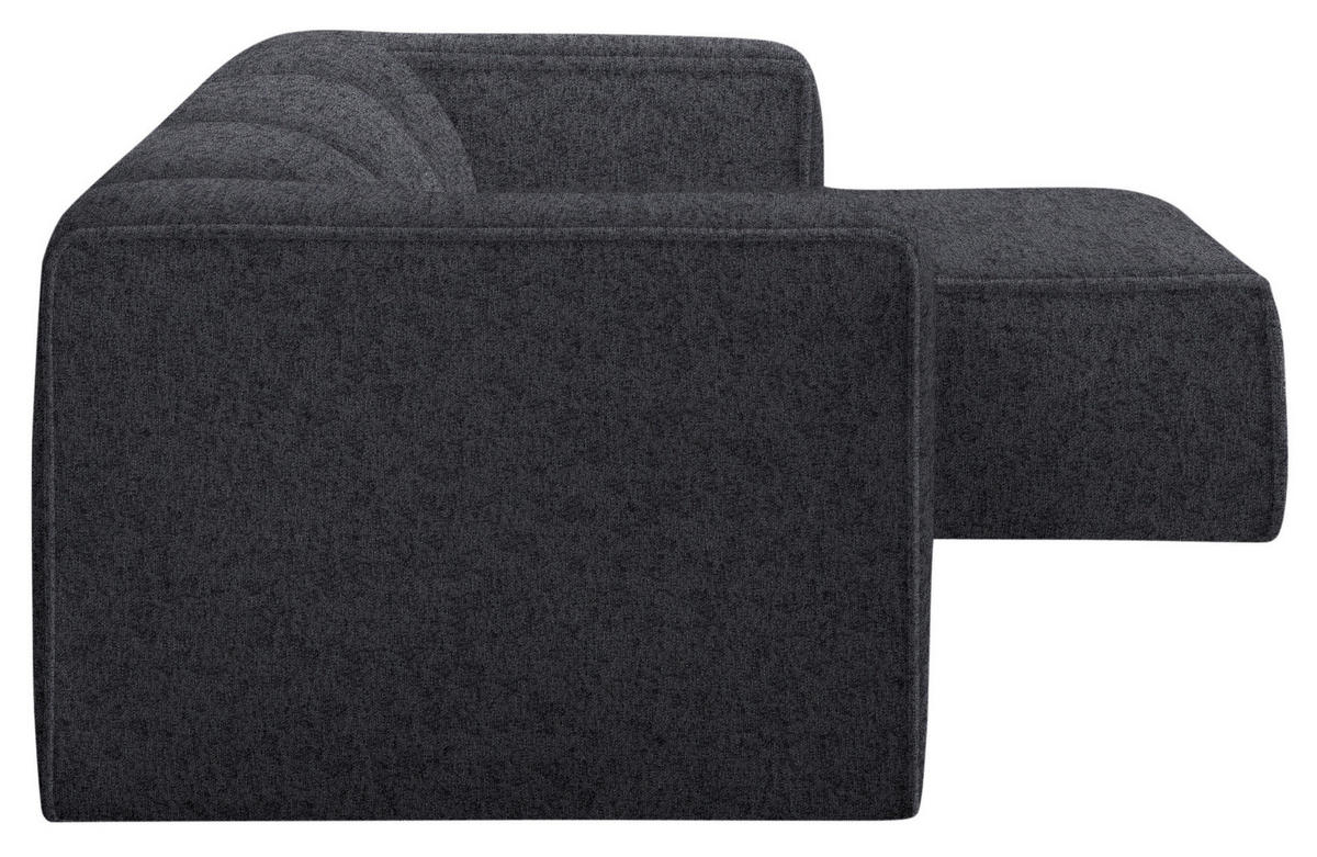 ECKSOFA in Webstoff Dunkelgrau  - Dunkelgrau/Schwarz, Design, Kunststoff/Textil (332/163cm) - Stylife
