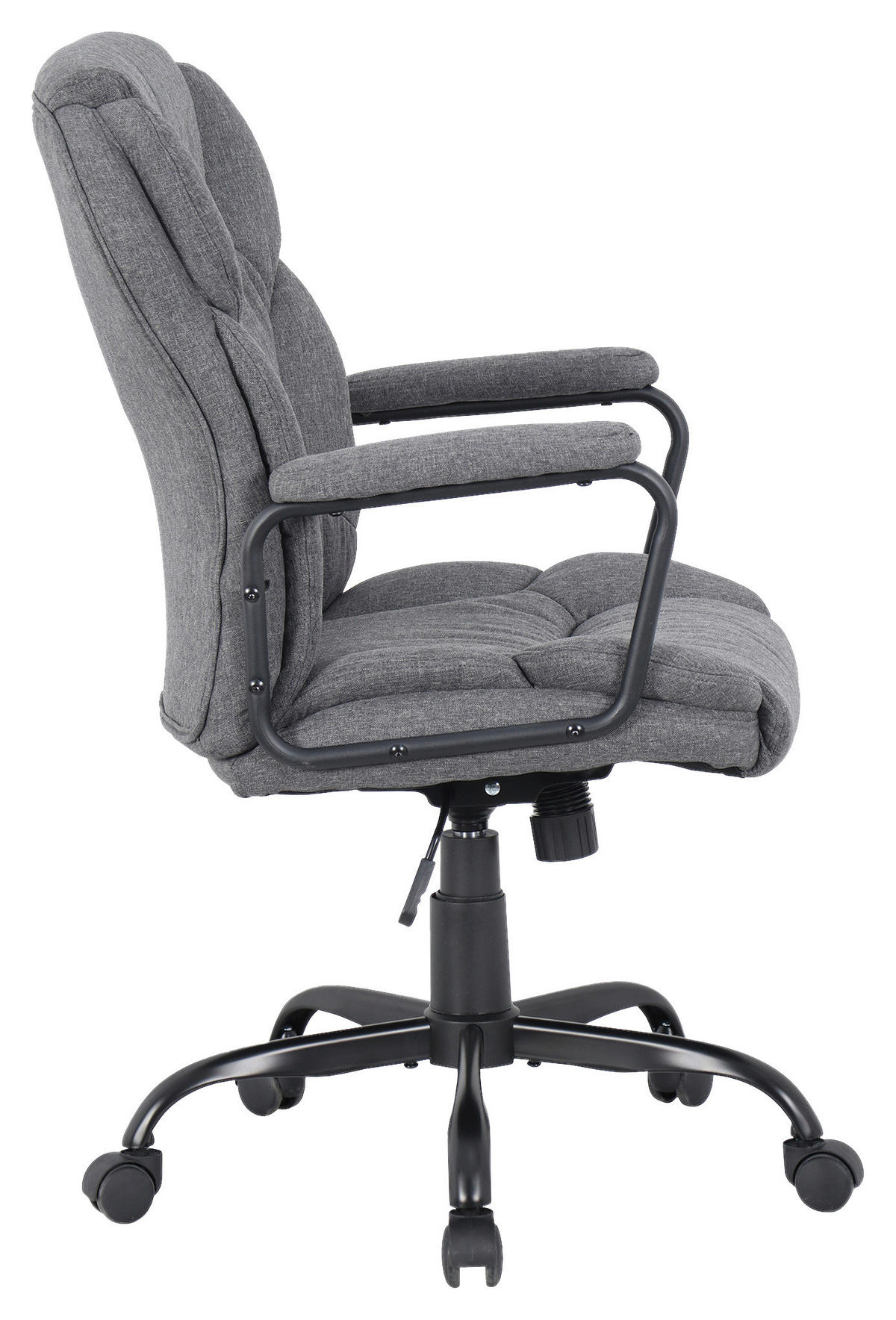 CHEFSESSEL Webstoff Grau, Schwarz Hochglanz  - Schwarz Hochglanz/Schwarz, MODERN, Textil/Metall (57/109/67cm) - MID.YOU