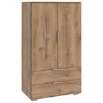 HIGHBOARD  81/140/40 cm 2 Schublade(n)  - Plankeneiche/Silberfarben, KONVENTIONELL, Holzwerkstoff/Kunststoff (81/140/40cm) - Carryhome