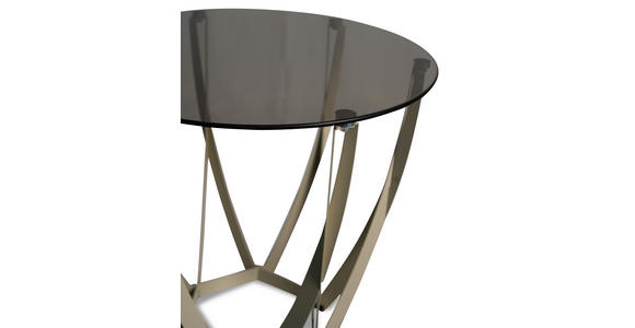 BEISTELLTISCH 50/50/50 cm Creme, Bronzefarben rund  - Creme/Bronzefarben, Basics, Glas/Metall (50/50/50cm) - Xora