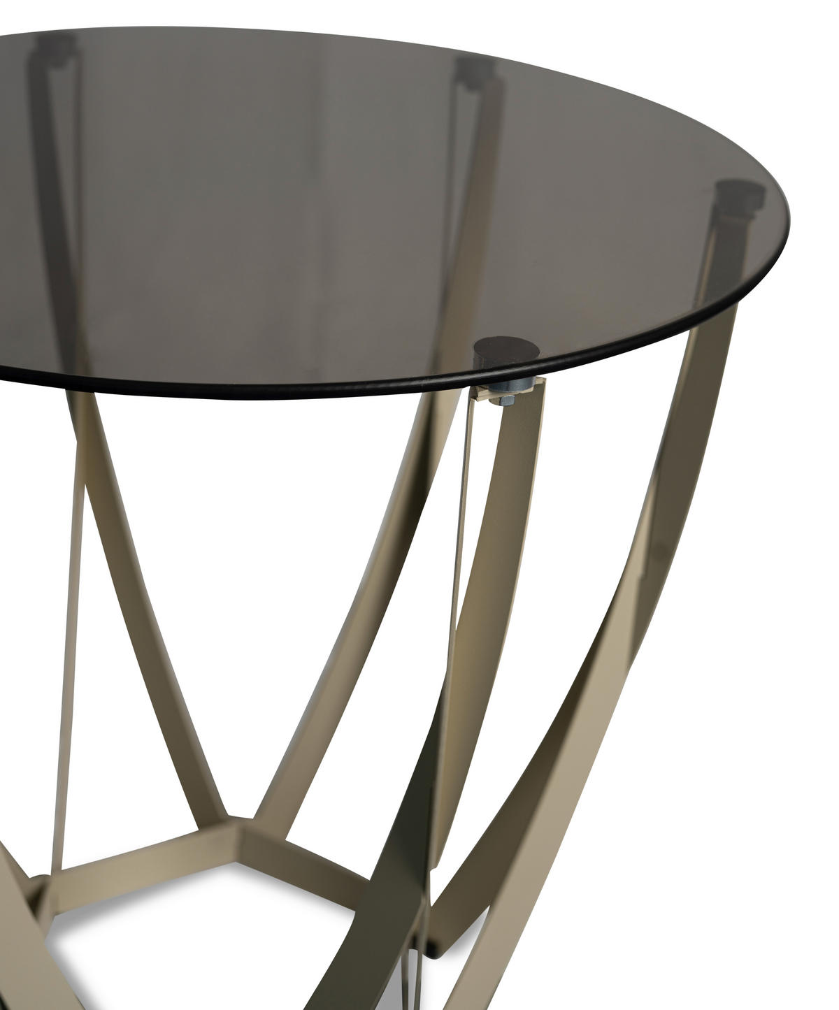 BEISTELLTISCH 50/50/50 cm Creme, Bronzefarben rund  - Creme/Bronzefarben, Basics, Glas/Metall (50/50/50cm) - Xora