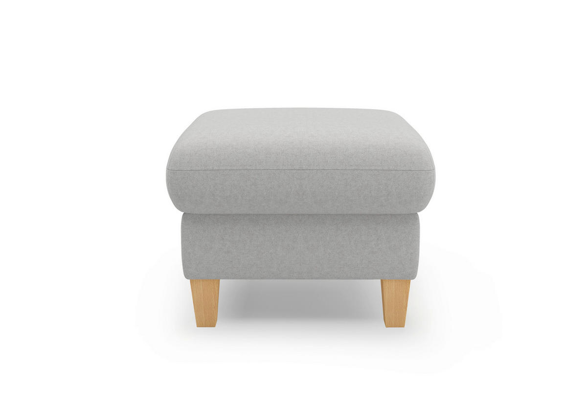 HOCKER Flachgewebe Hellgrau  - Eichefarben/Hellgrau, KONVENTIONELL, Holz/Textil (58/47/58cm) - Sit & More