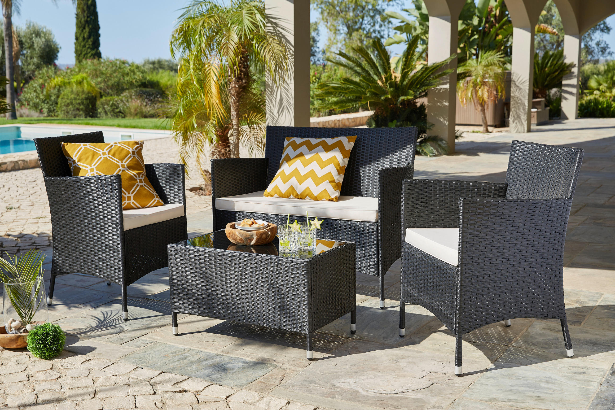 Ambia Garden Gartenset Creme, Schwarz
