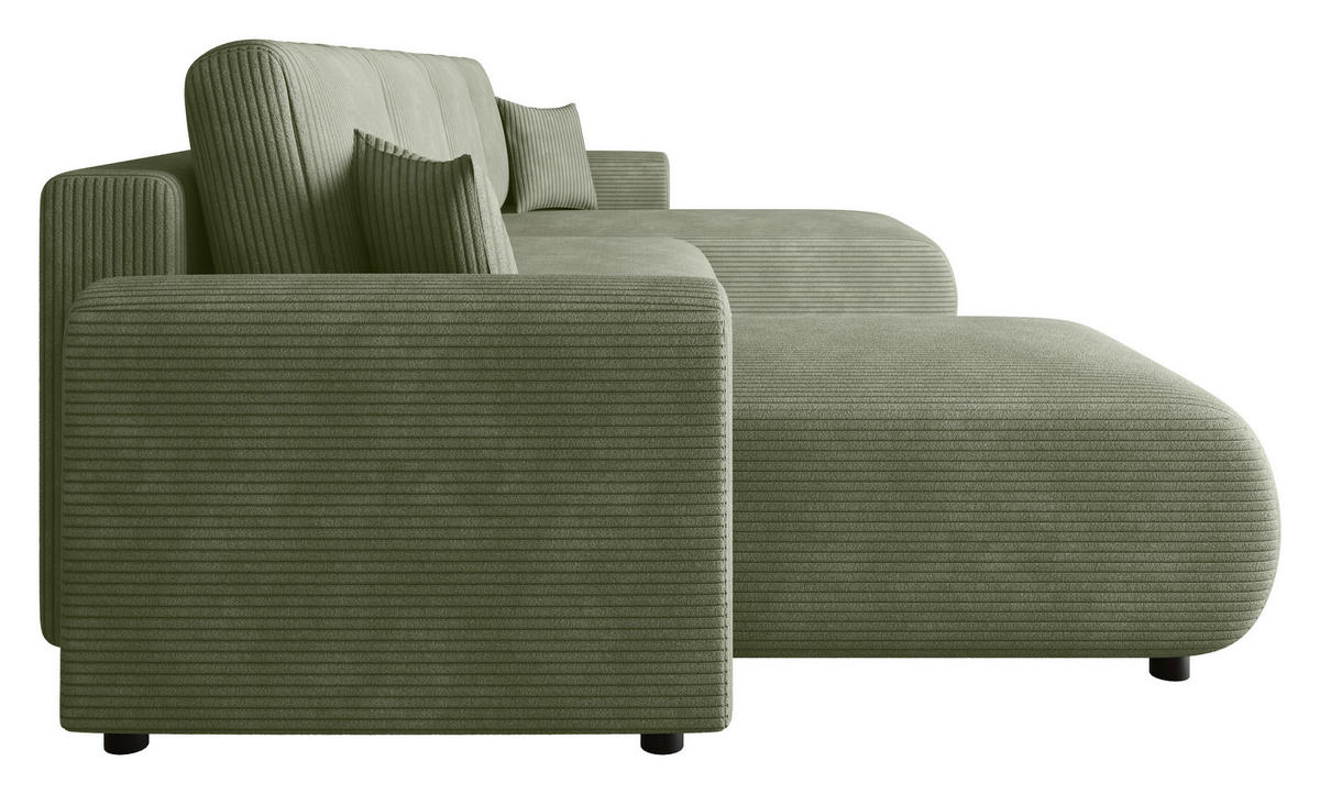 WOHNLANDSCHAFT  in Cord Grün  - Schwarz/Grün, KONVENTIONELL, Textil (152/318/152cm) - Xora