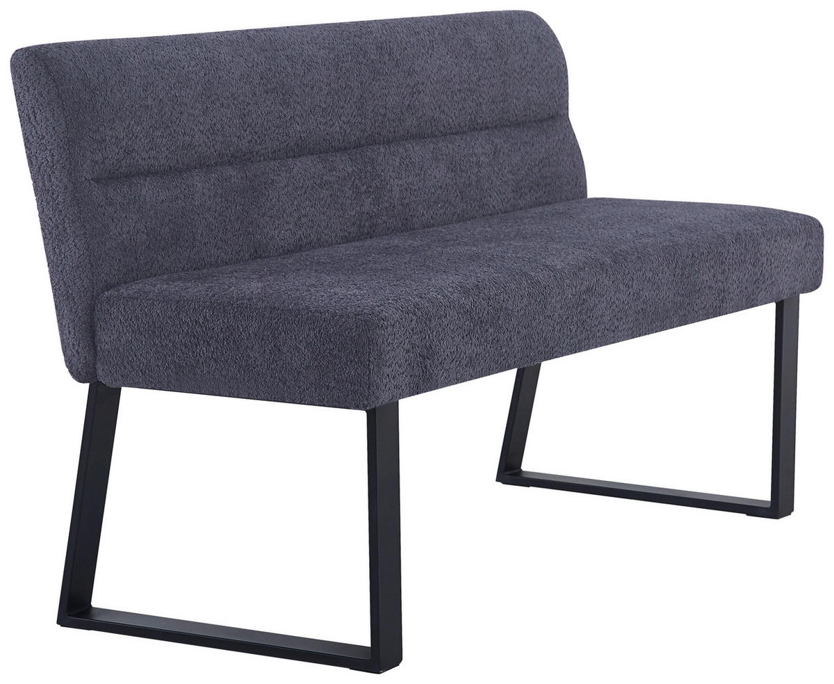 SITZBANK in Metall, Textil Dunkelgrau  - Dunkelgrau/Schwarz, KONVENTIONELL, Textil/Metall (140/83/61cm) - MID.YOU
