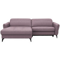 ECKSOFA Flachgewebe Altrosa  - Schwarz/Altrosa, Design, Textil/Metall (175/246cm) - Celina