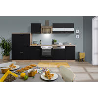 MODULKÖK 310 cm   i svart  - stålfärgad/svart, Basics, metall/trämaterial (310cm) - Respekta