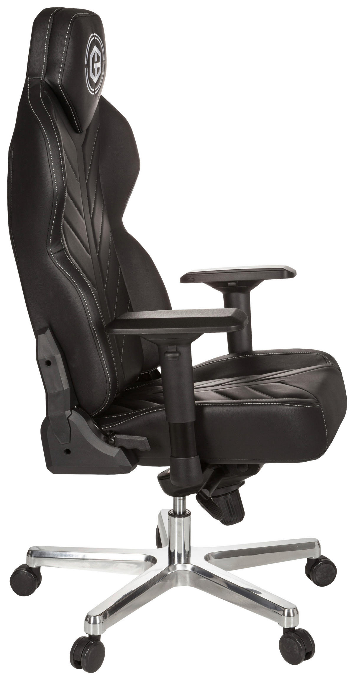 GAMINGSTUHL Schwarz Kunststoff, Textil   - Schwarz/Alufarben, MODERN, Kunststoff/Textil (70/139/58cm) - MID.YOU