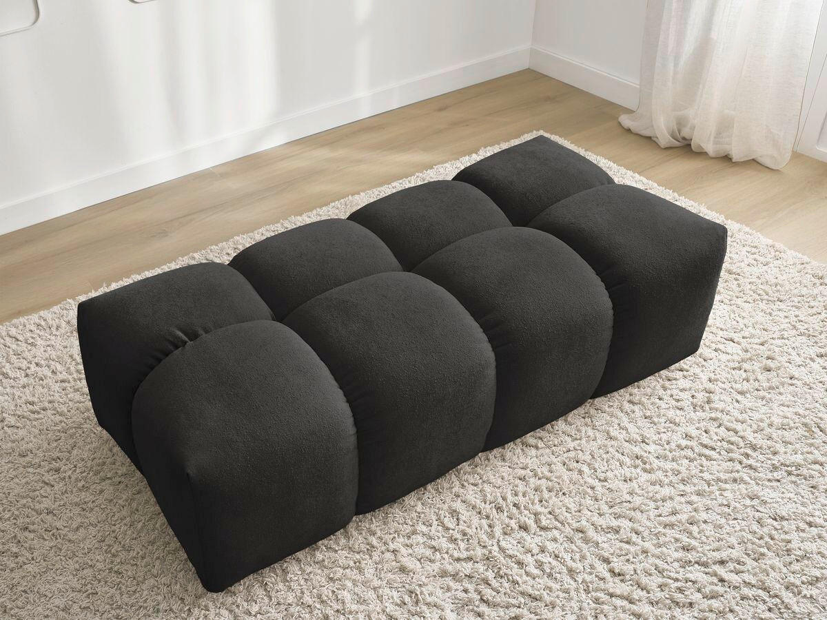 HOCKER EVEREST Struktur Schwarz  - Schwarz, MODERN, Kunststoff/Textil (140/70/40cm)