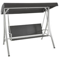 HOLLYWOODSCHAUKEL 180/166/120 cm Schwarz, Silberfarben  - Silberfarben/Schwarz, KONVENTIONELL, Kunststoff/Textil (180/166/120cm) - Xora