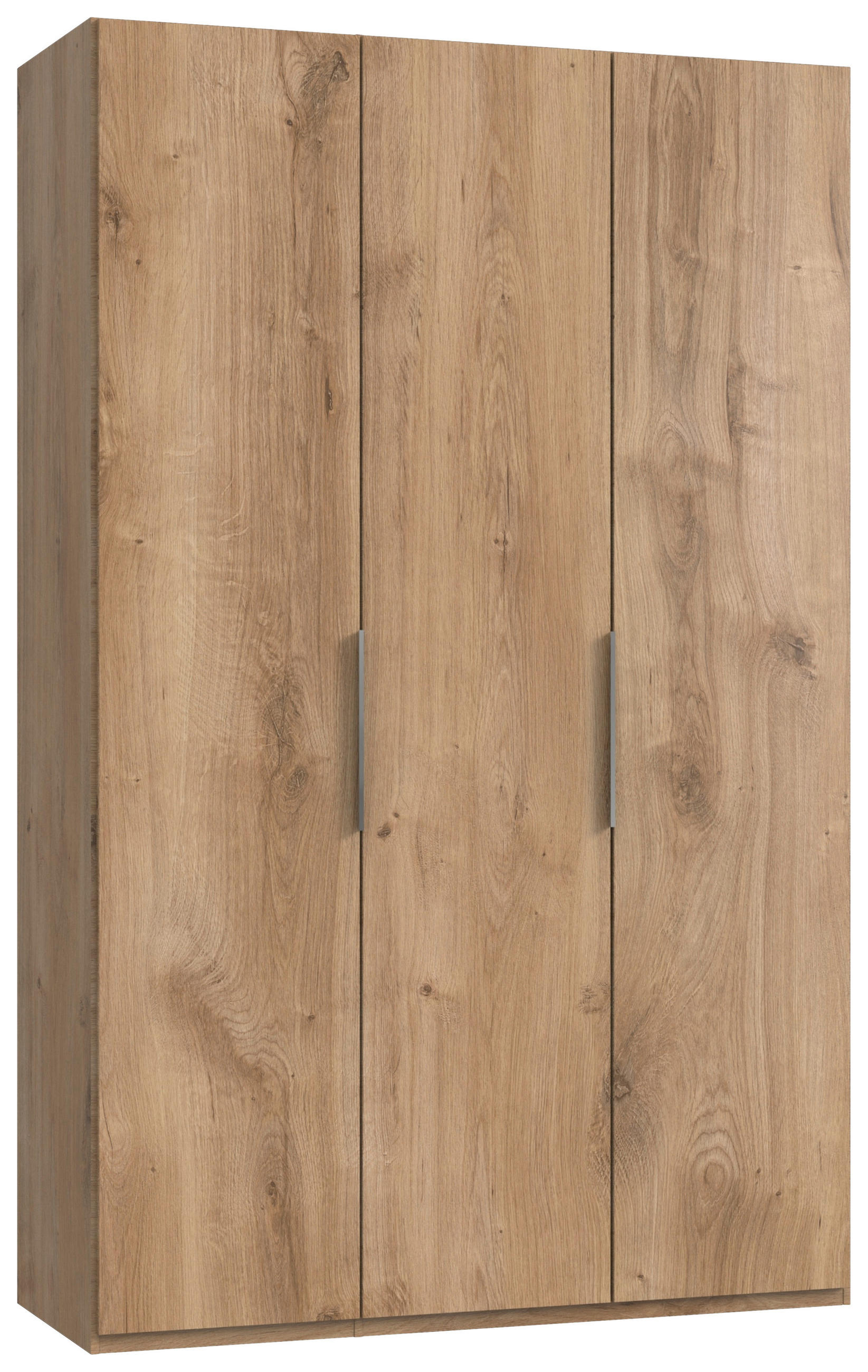 GARDEROB MED GÅNGJÄRN 150/236/58 cm 3-dörrar - kromfärg/ekfärgad, Modern, trämaterial (150/236/58cm) - MID.YOU