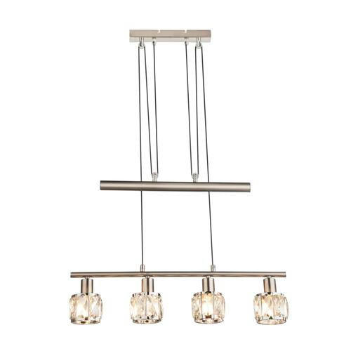 LUSTRĂ 60/9.2/160 cm  - culoare nichel/culoare crom, Basics, sticlă/metal (60/9.2/160cm)