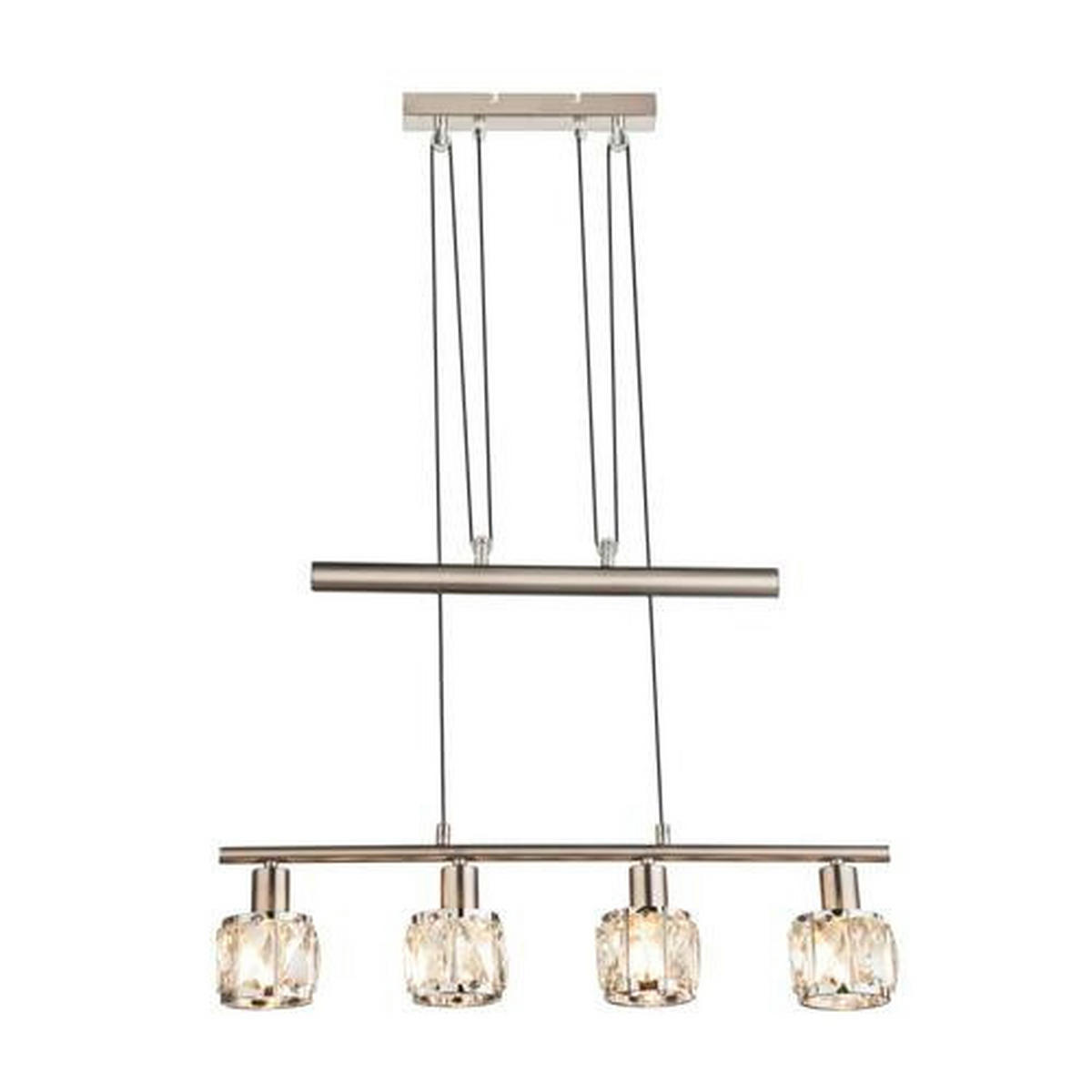 LUSTRĂ 60/9.2/160 cm  - culoare nichel/culoare crom, Basics, sticlă/metal (60/9.2/160cm)