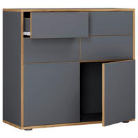 KOMMODE Salia, 100/74/33 cm, 4 Schublade(n)  - Honigeiche/Anthrazit, Design, Holzwerkstoff/Kunststoff (100/74/33cm) - MID.YOU