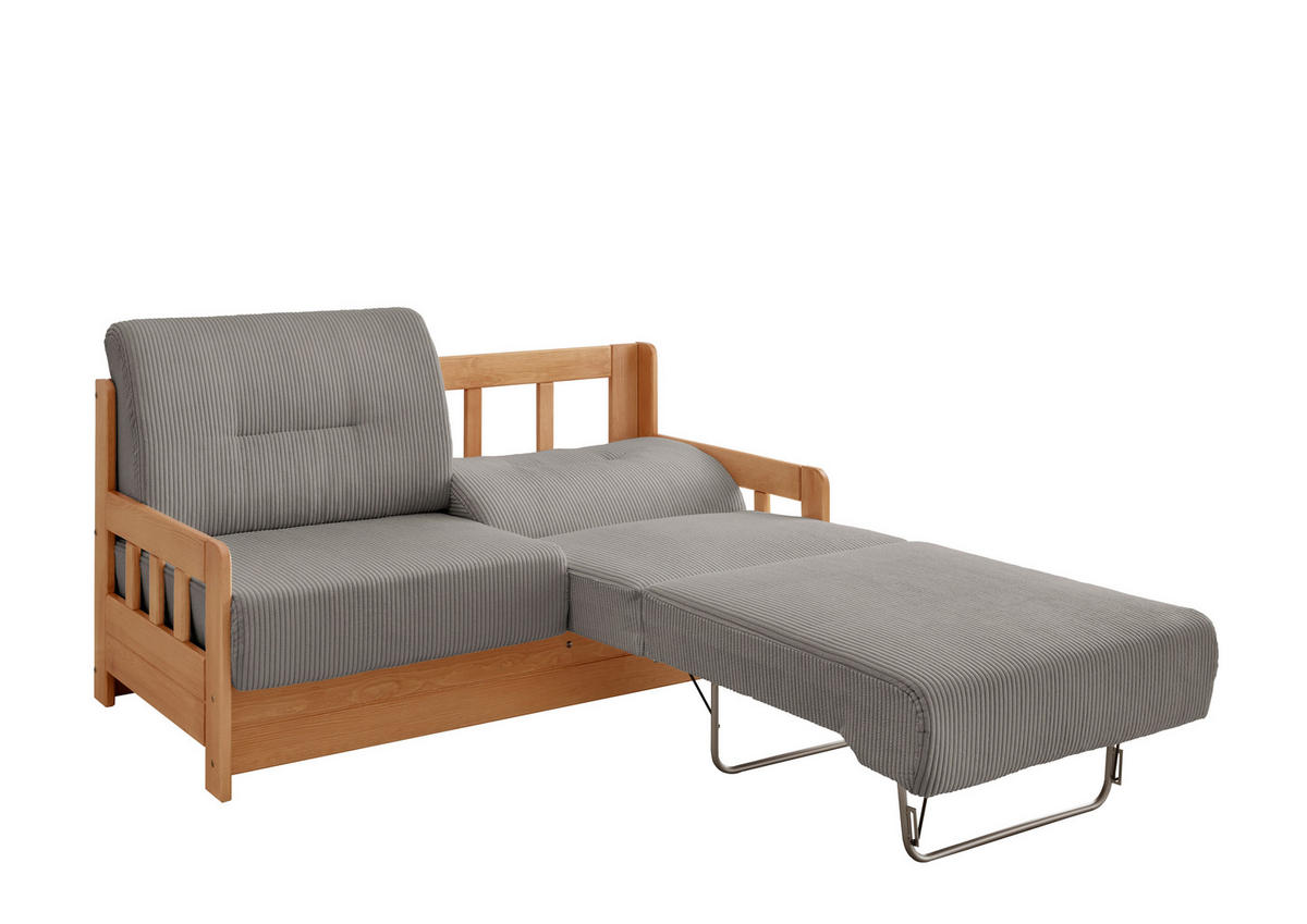 SCHLAFSOFA Cord Kieferfarben, Graubraun  - Graubraun/Kieferfarben, MODERN, Textil (154/88/90cm) - Livetastic