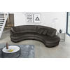 ECKSOFA BRETANIA in Lederlook Echtleder Dunkelbraun  300/113 cm  - Dunkelbraun/Schwarz, Design, Leder/Kunststoff (300/113cm) - Livetastic