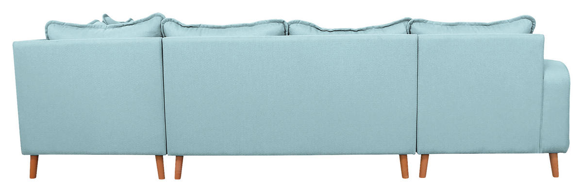 WOHNLANDSCHAFT Hellblau  - Wengefarben/Hellblau, Design, Holz/Textil (170/296/167cm) - Livetastic