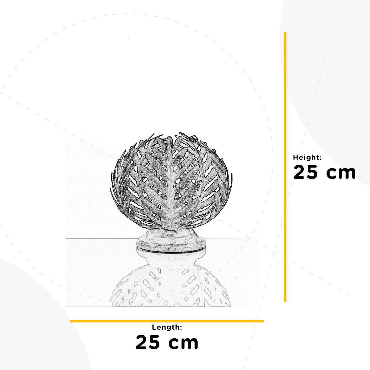 TISCHLEUCHTE 25/25 cm   - Bronzefarben, Natur, Metall (25/25cm)