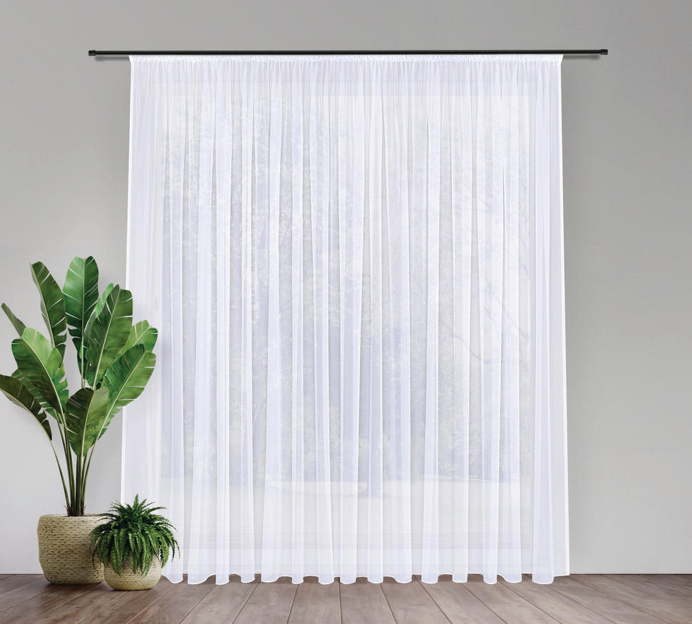 FERTIGSTORE  transparent  450/245 cm   - Weiß, Basics, Textil (450/245cm)