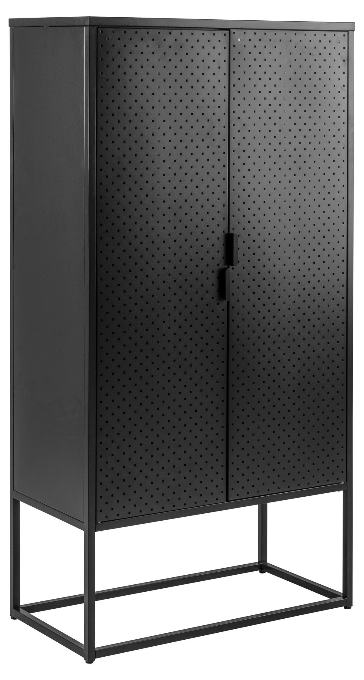 HOCHSCHRANK 80/150/40 cm  - Schwarz, Trend, Metall (80/150/40cm) - MID.YOU