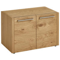 GARDEROBENBANK  in 66/45/41 cm  - Eichefarben/Silberfarben, Design, Holz/Kunststoff (66/45/41cm)